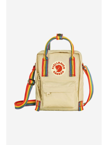 Чанта през рамо Fjallraven Kanken Rainbow Sling в бежово