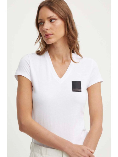 Памучна тениска Armani Exchange в бяло