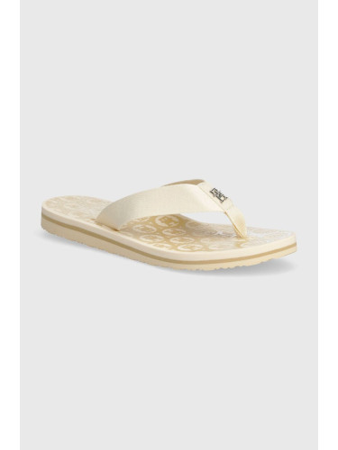 Джапанки Tommy Hilfiger TH EMBLEM BEACH SANDAL в бежово с равна подметка FW0FW07900