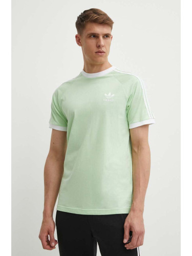 Памучна тениска adidas Originals в зелено с апликация IM9391