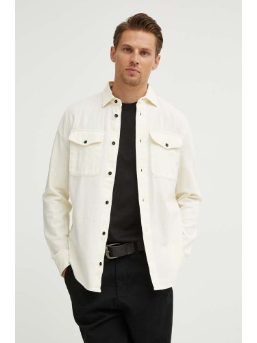 Памучна риза G-Star мъжка в зелено със стандартна кройка с класическа яка