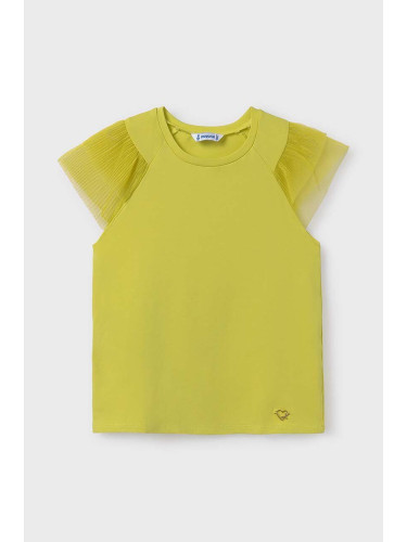Детска памучна тениска Mayoral в жълто