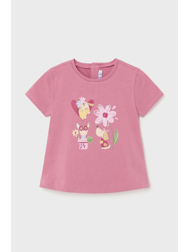 Бебешка тениска Mayoral в розово