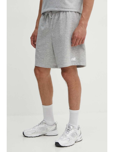 Къс панталон New Balance Sport Essentials в сиво с меланжов десен MS41520AG