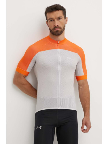 Вело тениска POC Essential Road в оранжево с десен