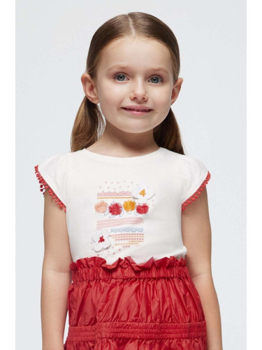 Детска памучна тениска Mayoral в червено