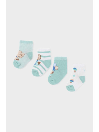 Бебешки чорапи Mayoral Newborn (4 броя) в тюркоазено