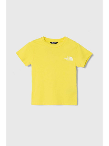 Детска тениска The North Face SIMPLE DOME TEE в жълто с принт
