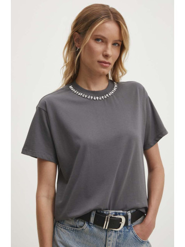 Памучна тениска Answear Lab в сиво