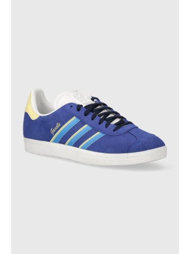Велурени маратонки adidas Originals Gazelle W в синьо IE0439