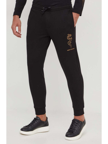 Памучен спортен панталон Armani Exchange в черно с апликация 3DZPDG ZJ4XZ