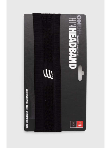 Лента за глава Compressport Thin Headband On/Off в черно XBNU3919