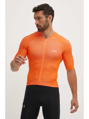 Вело тениска POC Pristine Jersey в оранжево с изчистен дизайн
