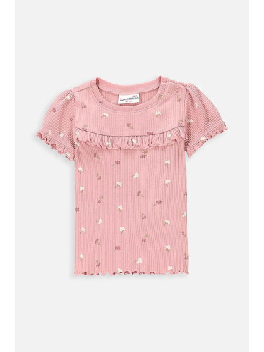 Детска тениска Coccodrillo в розово