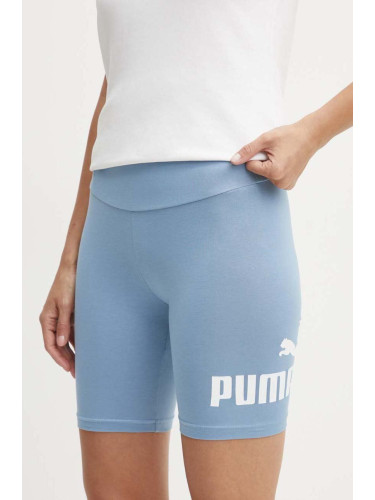 Къс панталон Puma в лилаво с принт висока талия 848347.
