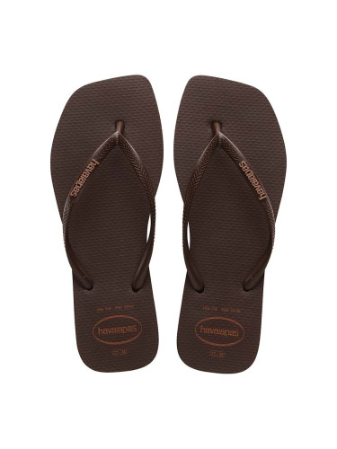 Джапанки Havaianas SQUARE LOGO POP UP в кафяво с равна подметка 4148959.0727