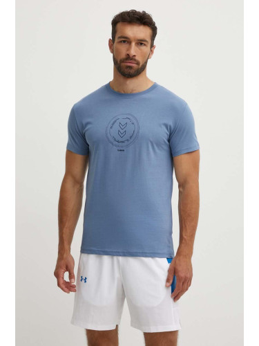 Тениска Hummel Active Circle в синьо с принт 224521