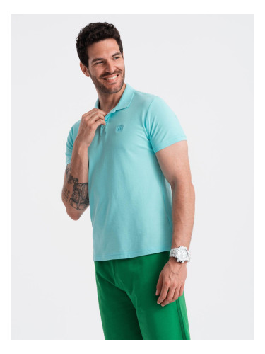 Ombre Men's BASIC single color pique knit polo shirt - mint
