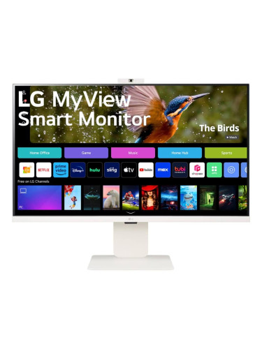 Монитор LG MyView 32SR85U-W, 31.5" (80.01cm) IPS панел, 4K/UHD, 5ms, 400cd/m2, HDMI, USB, 2Mpix камера, Bluetooth, Wi-Fi