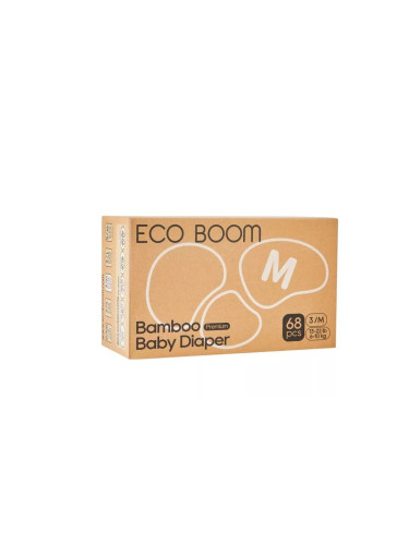 Eco Boom №3 Amazon Pack Биоразградими бамбукови памперси за бебета 6-10 kg х68 броя