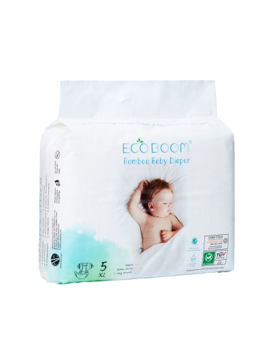 Eco Boom №5 Биоразградими бамбукови памперси за бебета 12+ kg х28 броя