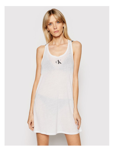 Calvin Klein Swimwear Лятна рокля KW0KW01408 Бял Regular Fit
