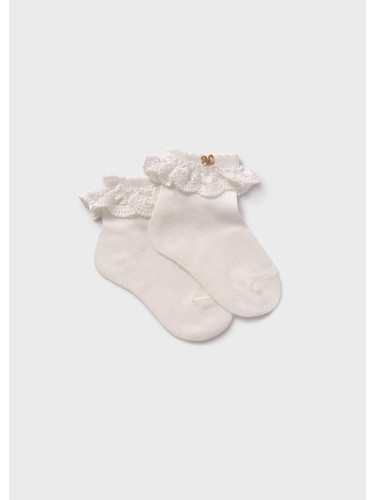 Бебешки чорапи с бродерия в бял цвят Abel & Lula