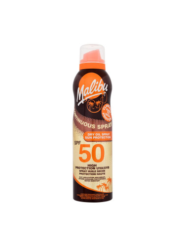 Malibu Continuous Spray Dry Oil SPF50 Слънцезащитна козметика за тяло 175 ml
