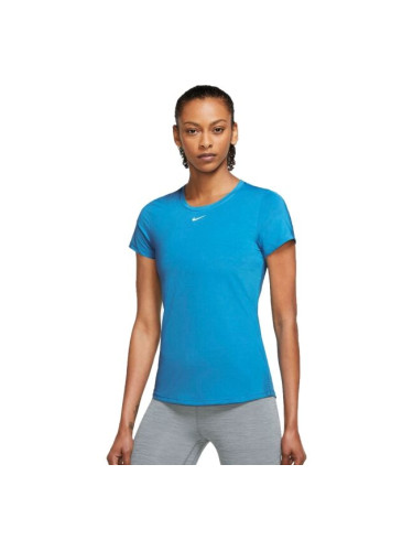 Nike ONE DF SS SLIM TOP W Дамска спортна тениска, синьо, размер