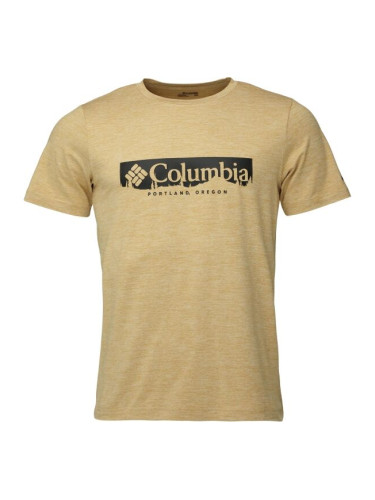 Columbia KWICK HIKE GRAPHIC SS TEE Мъжка тениска, бежово, размер