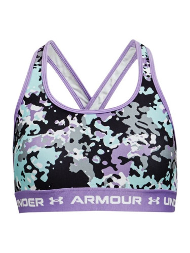 Under Armour CROSSBACK MID PRINTED Бюстие за момичета, лилаво, размер