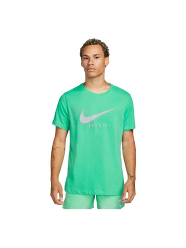 Nike NK DF TEE RUN DIV DFC SS Мъжка тениска за бягане, светло-зелено, размер