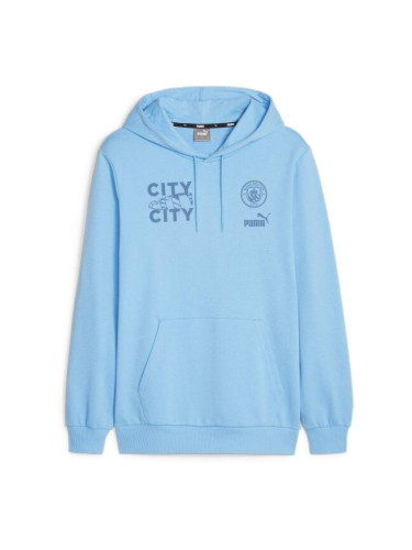 Puma MCFC FTBLCORE GRAPHIC HOODY Мъжки суитшърт, светлосиньо, размер