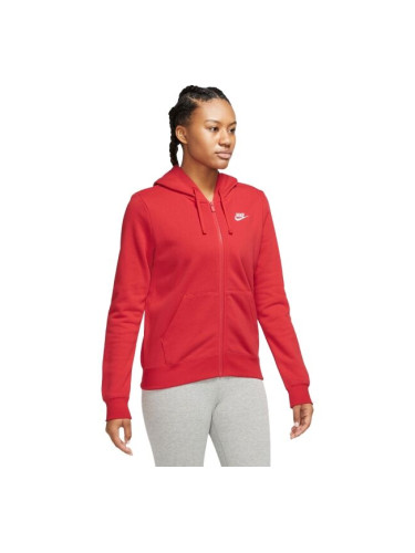 Nike NSW CLUB FLC FZ HOODIE STD Дамски суитшърт, червено, размер