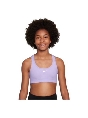 Nike DRI-FIT SWOOSH Момичешко спортно бюстие, лилаво, размер