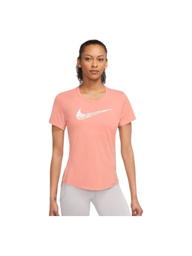 Nike NK SWOSH RUN SS TOP Дамска тениска, цвят сьомга, размер