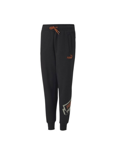 Puma ALPHA HOLIDAY SWEATPANTS FL B Детско спортно долнище, черно, размер