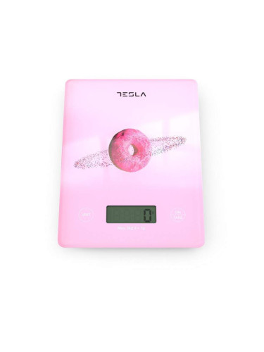 Кухненска везна Tesla KS101P, 5kg, Функция ТАРА, LED дисплей, Розов