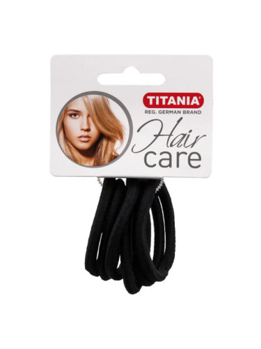 TITANIA 7812 Ластик за коса 6 бр. 5 см / 6 мм / черен