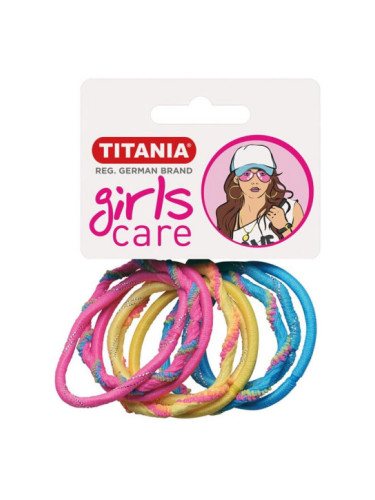 TITANIA GIRLS CARE 7822 Ластици за коса - микс цветове 9 бр.