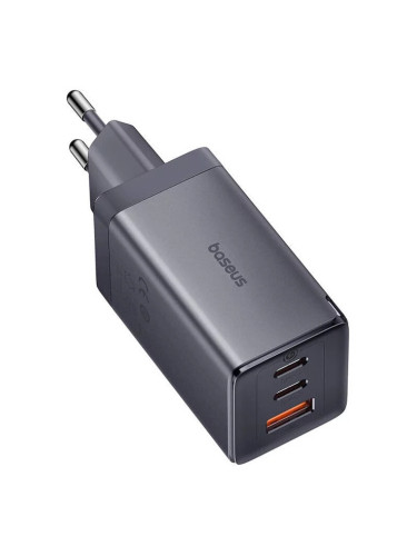 Зарядно устройство Baseus Wall charger GaN5 (P10110812827-Z1), от контакт към 1x USB-A(ж)/2x USB-C(ж), 20V/3.25A, черно, 65W