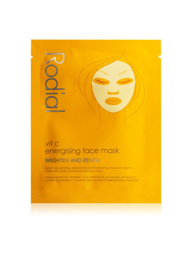 Rodial Vit C Energising Face Mask платнена маска за озаряване и виталитет на кожата  с витамин С 20 мл.