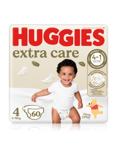 Huggies Extra Care Size 4 еднократни пелени 8-16 kg 60 бр.
