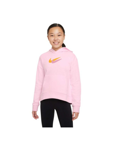 Nike NSW FLC HOODIE SSNL PRNT Суитшърт за момичета, розово, размер