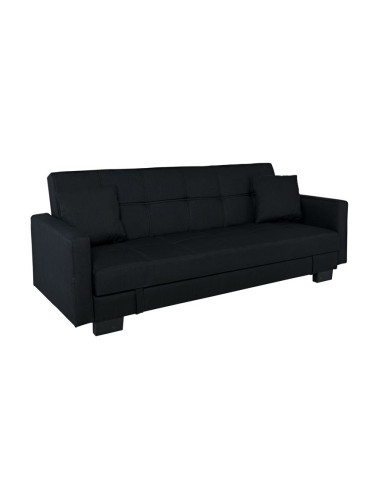 Разтегателен диван в черен цвят