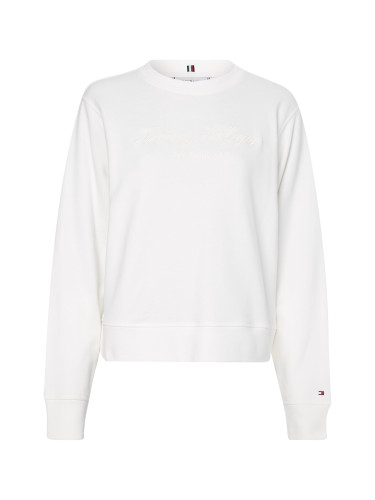 Tommy Hilfiger Sweatshirt - REG HIGH SHINE EMB C white