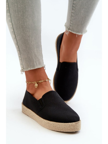 Women's platform espadrilles black naloenma