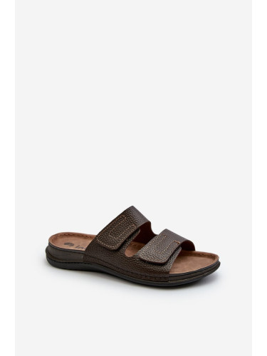 Comfortable Men's Velcro Slippers Inblu Dark Brown