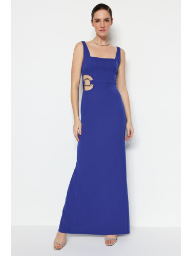 Trendyol Long Evening Dress with Saks Woven Accessorie