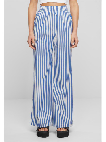 Women's Striped Loose Trousers White/Blue